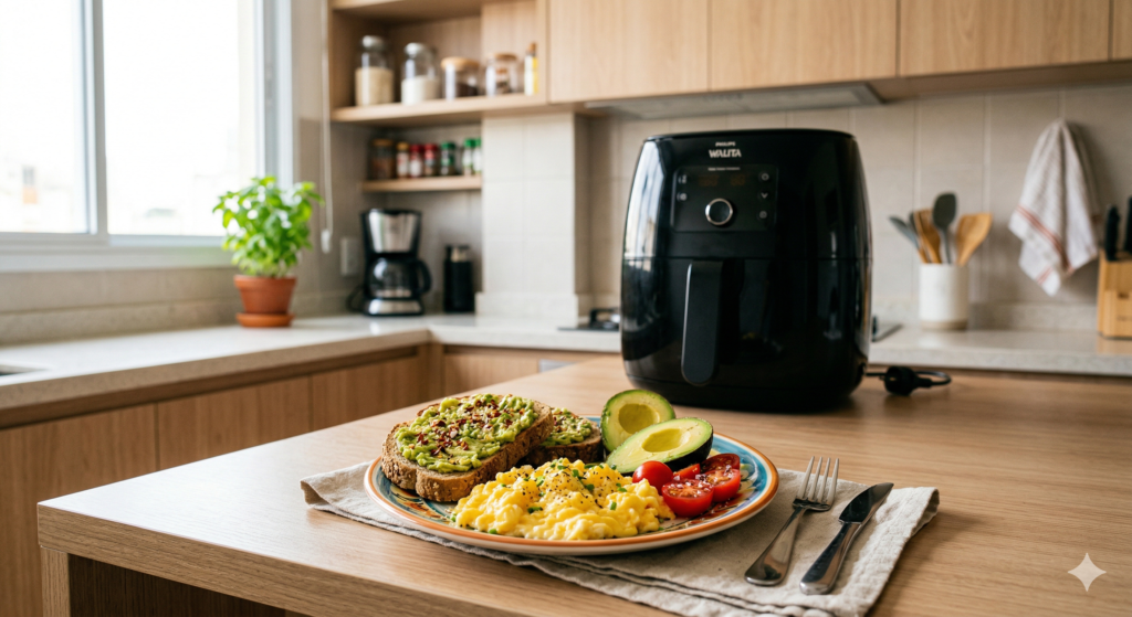 Café da manhã e lanches rápidos na air fryer